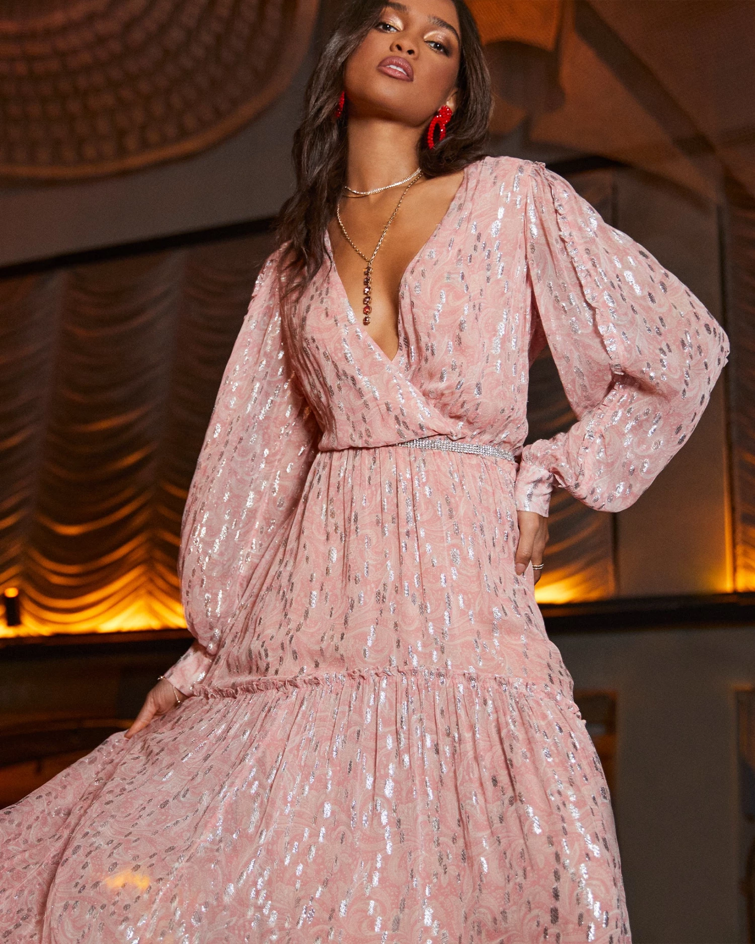 Ramy Brook Printed Ora V-Neck Midi Dress 7 Ramy Brook Printed Ora V-Neck Midi Dress