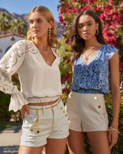 Ramy Brook Aurelie Lace Long Sleeve Blouse