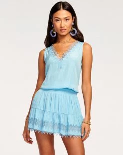 Ramy Brook Ocean V-Neck Mini Dress All New Arrivals