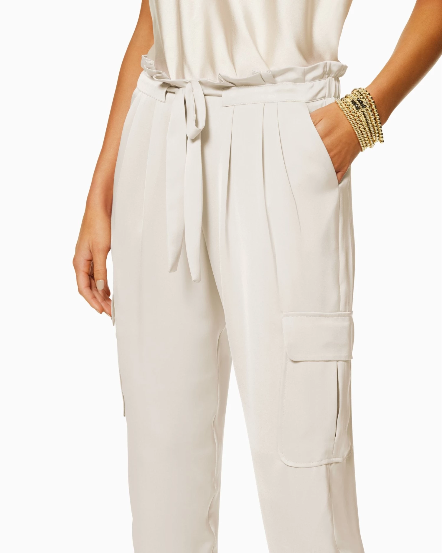Ramy Brook Satin Pocket Allyn Paper Bag Waist Pant 4 Ramy Brook Satin Pocket Allyn Paper Bag Waist Pant