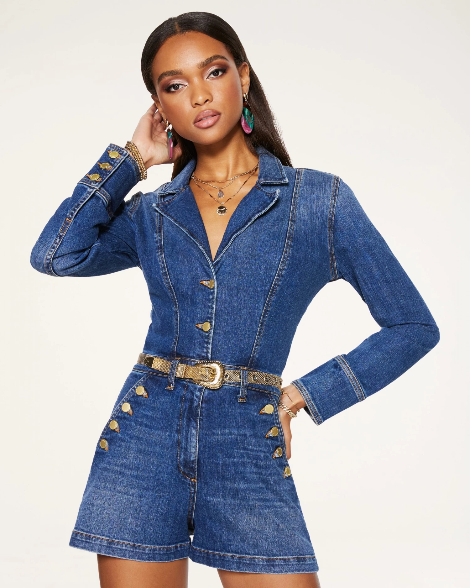 Ramy Brook Harlow Denim Romper Sale