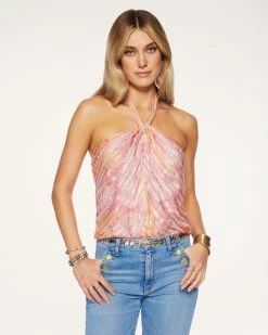 Ramy Brook Zebra Printed Fern Halter Tank Top