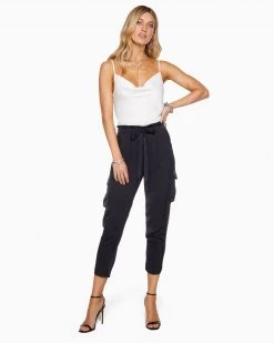 Ramy Brook Shop All Satin Pocket Allyn Paper Bag Waist Pant