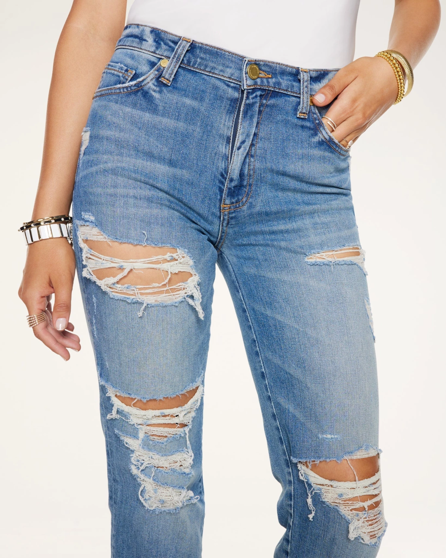 Ramy Brook Shop All Adriana High-Rise Ripped Jean