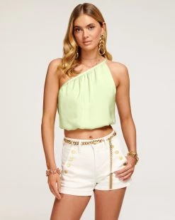 Ramy Brook All New Arrivals Cheryl One Shoulder Crop Top