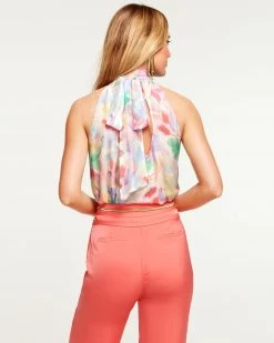 Ramy Brook All New Arrivals Printed Cristal High Neck Tank Top