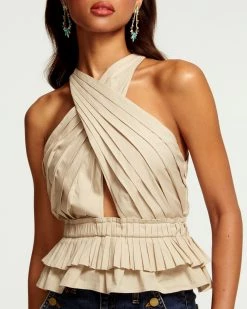 Ramy Brook All New Arrivals Grace Cutout Halter Tank Top