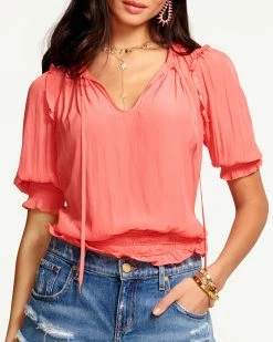 Ramy Brook Merry Smocked Peasant Blouse All New Arrivals