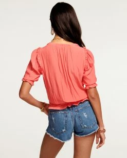 Ramy Brook Merry Smocked Peasant Blouse All New Arrivals