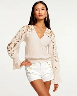 Ramy Brook Aurelie Lace Long Sleeve Blouse