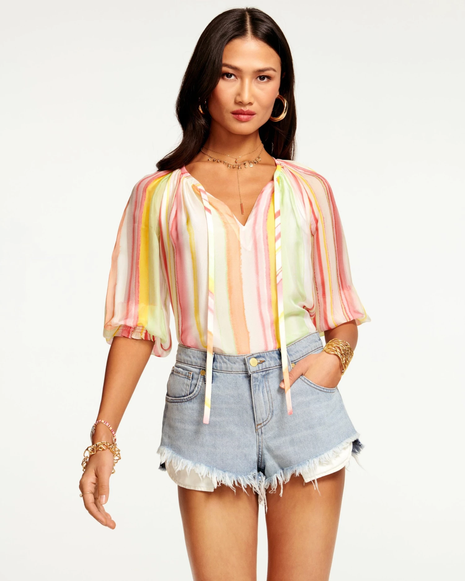 Ramy Brook Printed Randi Puff Sleeve Top 3 Ramy Brook Printed Randi Puff Sleeve Top