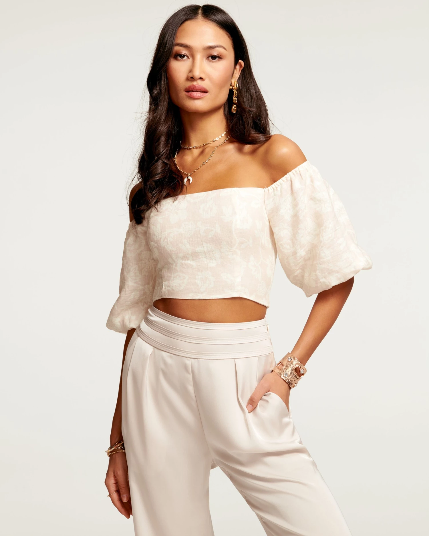 Ramy Brook Printed Marley Puff Sleeve Top