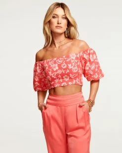 Ramy Brook Printed Marley Puff Sleeve Top