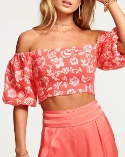 Ramy Brook Printed Marley Puff Sleeve Top