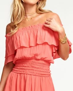 Ramy Brook All New Arrivals Orly Smocked Ruffle Mini Dress