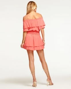 Ramy Brook All New Arrivals Orly Smocked Ruffle Mini Dress