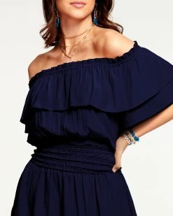 Ramy Brook All New Arrivals Orly Smocked Ruffle Mini Dress