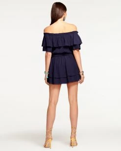 Ramy Brook All New Arrivals Orly Smocked Ruffle Mini Dress