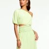 Ramy Brook Dina Smocked Midi Cutout Dress