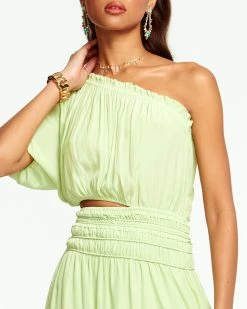 Ramy Brook Dina Smocked Midi Cutout Dress