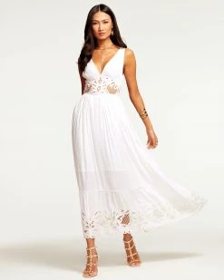 Ramy Brook All New Arrivals Barb Lace V-Neck Maxi Dress