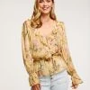 Ramy Brook Printed Veronica Puff Sleeve Top
