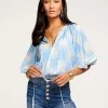 Ramy Brook Printed Elise Puff Sleeve Top Sale