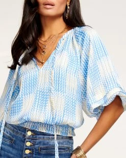 Ramy Brook Printed Elise Puff Sleeve Top Sale