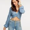 Ramy Brook Sale Chevron Dakota Wrap Crop Top