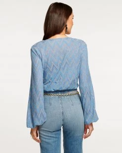 Ramy Brook Sale Chevron Dakota Wrap Crop Top