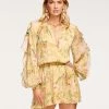 Ramy Brook Printed Hamilton Ruffle Sleeve Mini Dress