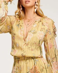 Ramy Brook Printed Hamilton Ruffle Sleeve Mini Dress