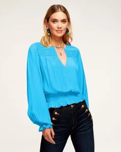 Ramy Brook All New Arrivals Barlow Puff Sleeve Blouse