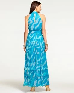 Ramy Brook All New Arrivals Printed Zoya Halter Maxi Dress