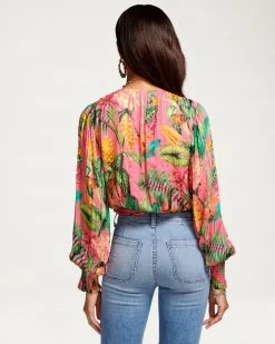 Ramy Brook All New Arrivals Printed Quentin Wrap Top