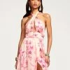 Ramy Brook All New Arrivals Floral Printed Luna Halter Midi Dress