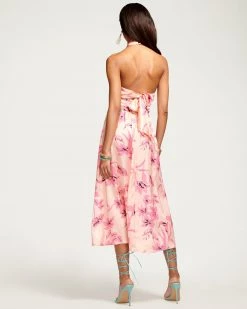 Ramy Brook All New Arrivals Floral Printed Luna Halter Midi Dress
