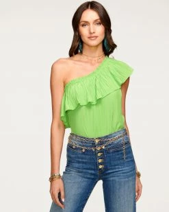 Ramy Brook Rose One-Shoulder Top All New Arrivals