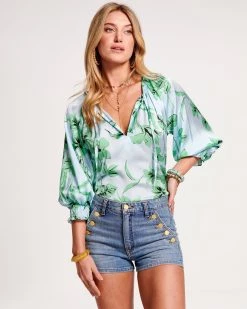 Ramy Brook Floral Printed Randi Puff Sleeve Top