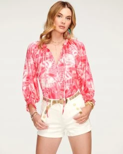 Ramy Brook Printed Randi Puff Sleeve Top All New Arrivals