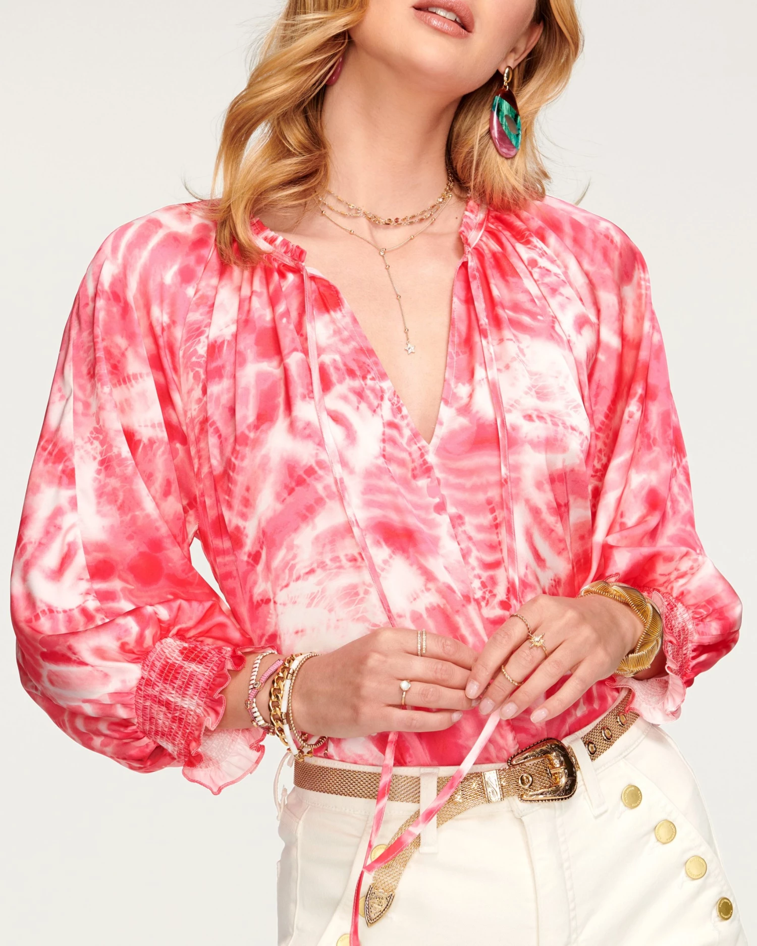 Ramy Brook Printed Randi Puff Sleeve Top All New Arrivals
