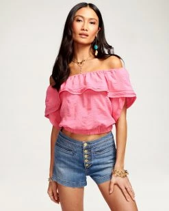 Ramy Brook Rita Off-The-Shoulder Crop Top All New Arrivals