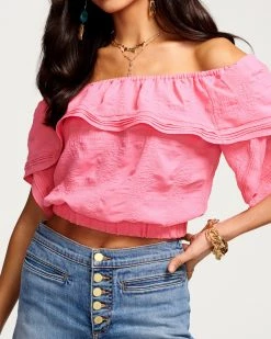 Ramy Brook Rita Off-The-Shoulder Crop Top All New Arrivals