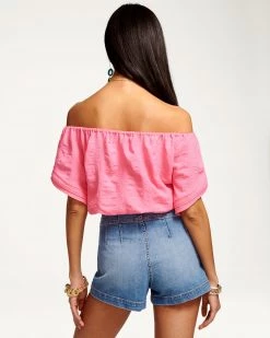 Ramy Brook Rita Off-The-Shoulder Crop Top All New Arrivals