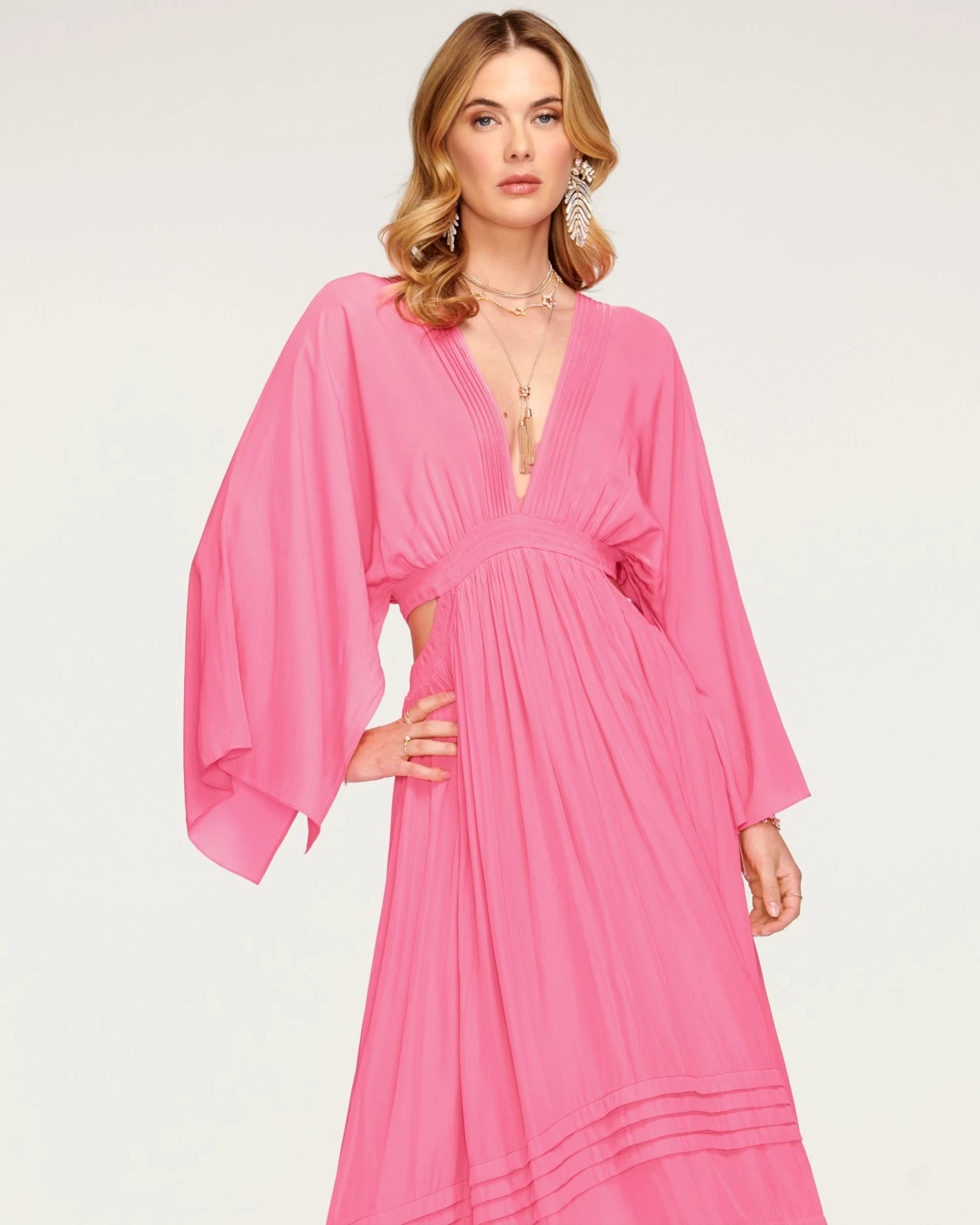 Ramy Brook All New Arrivals Neena Plunge Midi Dress