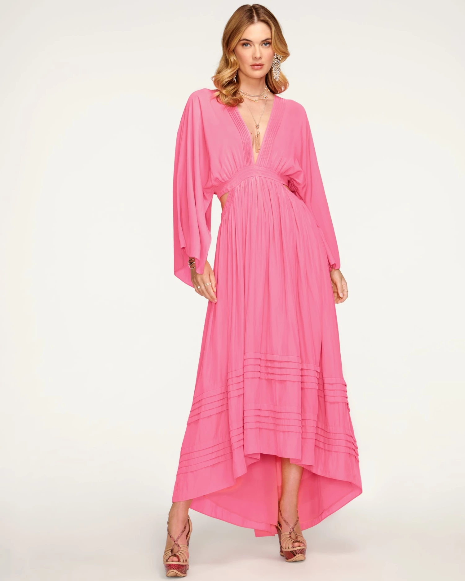 Ramy Brook All New Arrivals Neena Plunge Midi Dress