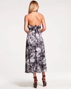Ramy Brook All New Arrivals Printed Luna Halter Midi Dress