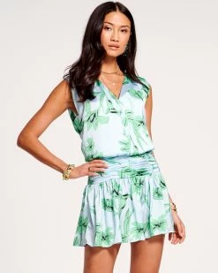 Ramy Brook All New Arrivals Floral Printed Dolce Sleeveless Mini Dress