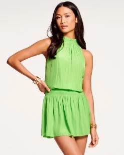 Ramy Brook All New Arrivals Gabby High Neck Mini Dress