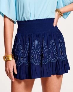 Ramy Brook Nobi Smocked Mini Skirt